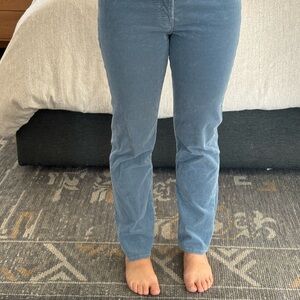 MOTHER Women's mid rise hiker hover corduroy pants in Blue shadow